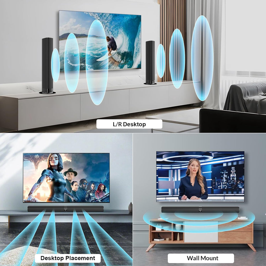COWIN Sound Bar for TV, 2-in-1 Detachable Soundbar with Auto Volume Bo
