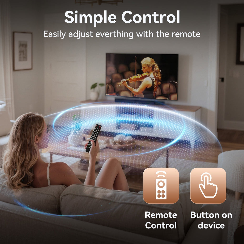 VEATOOL Sound Bar for TV,60W Soundbar Surround Sound Home Theater Syst