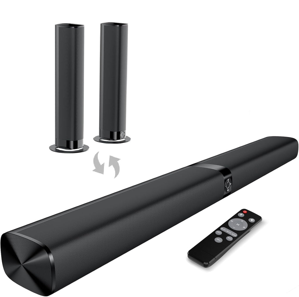 COWIN Sound Bar for TV, 2-in-1 Detachable Soundbar with Auto Volume Bo