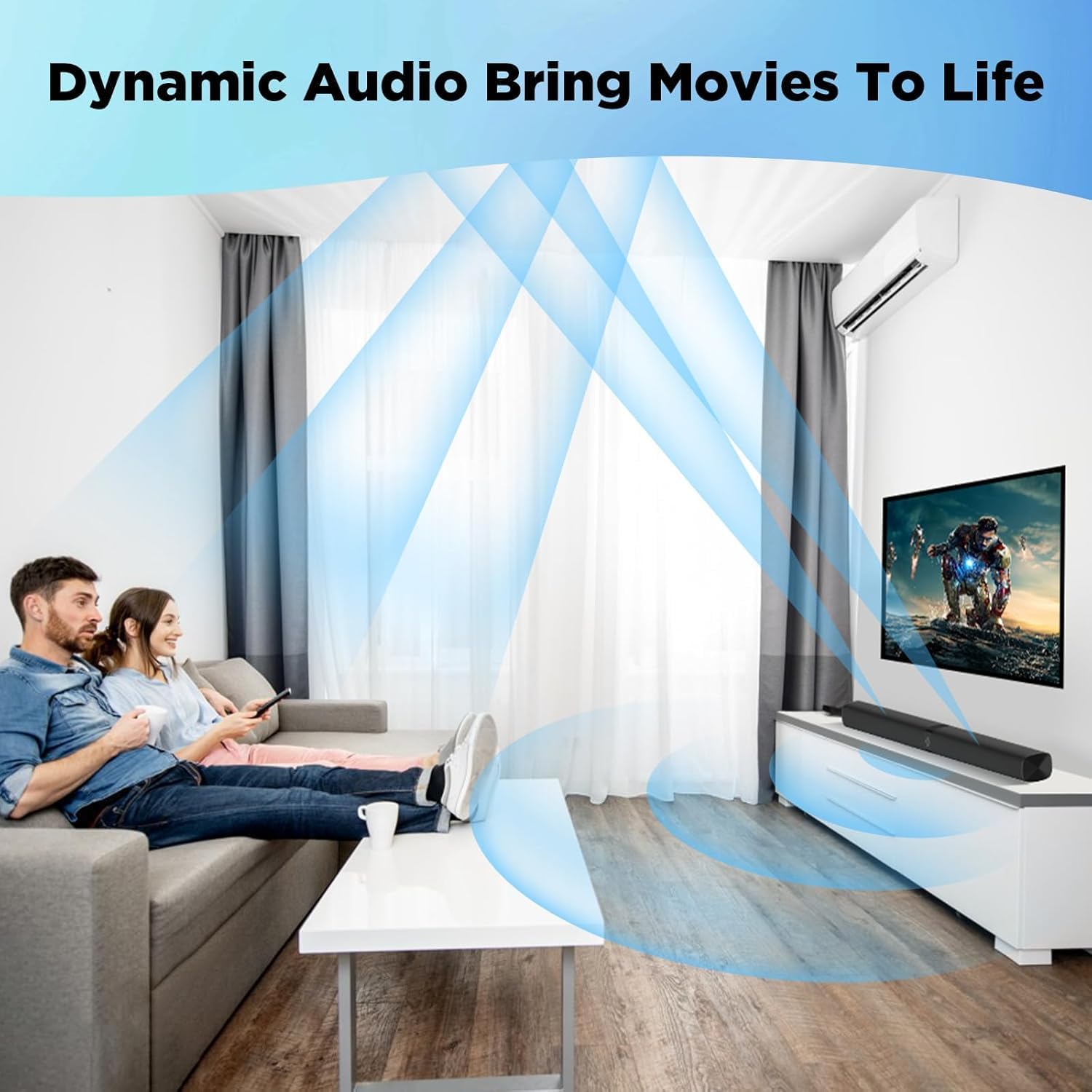 COWIN Sound Bar for TV, 2-in-1 Detachable Soundbar with Auto Volume Bo